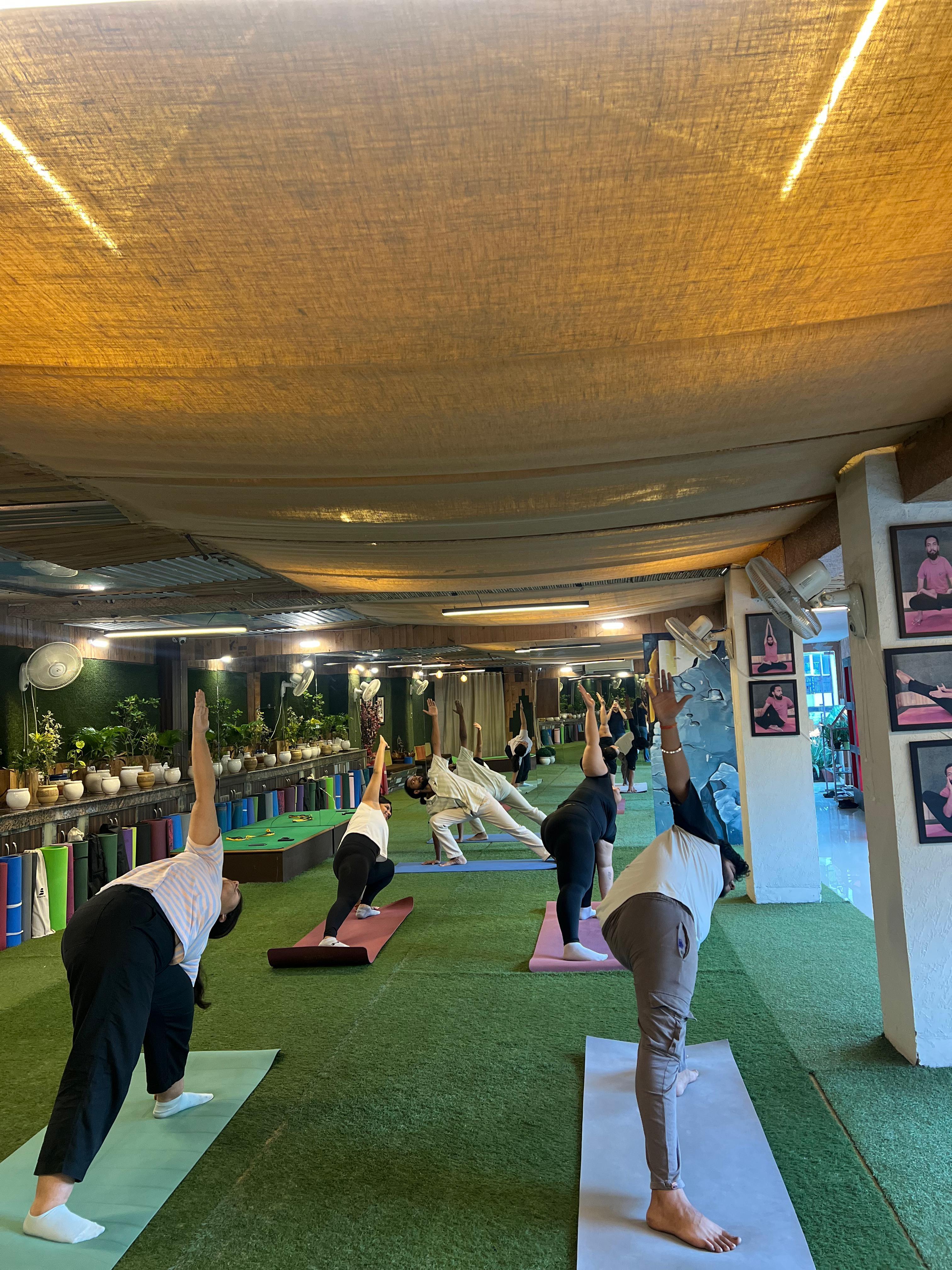 Group yoga class at Rhythmic Yoga Studio